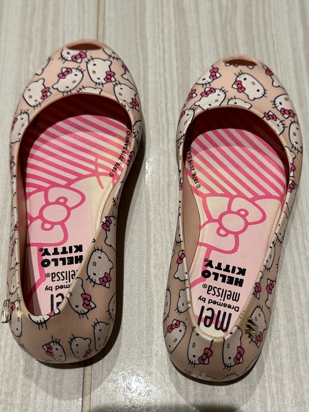 Mini Melissa Pink Hello Kitty Kids Ballet Flats Size 11
